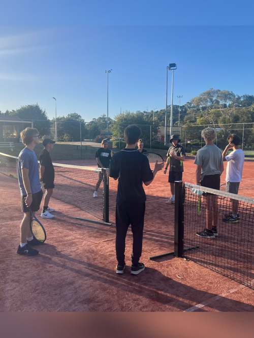 Junior squad players training together on court